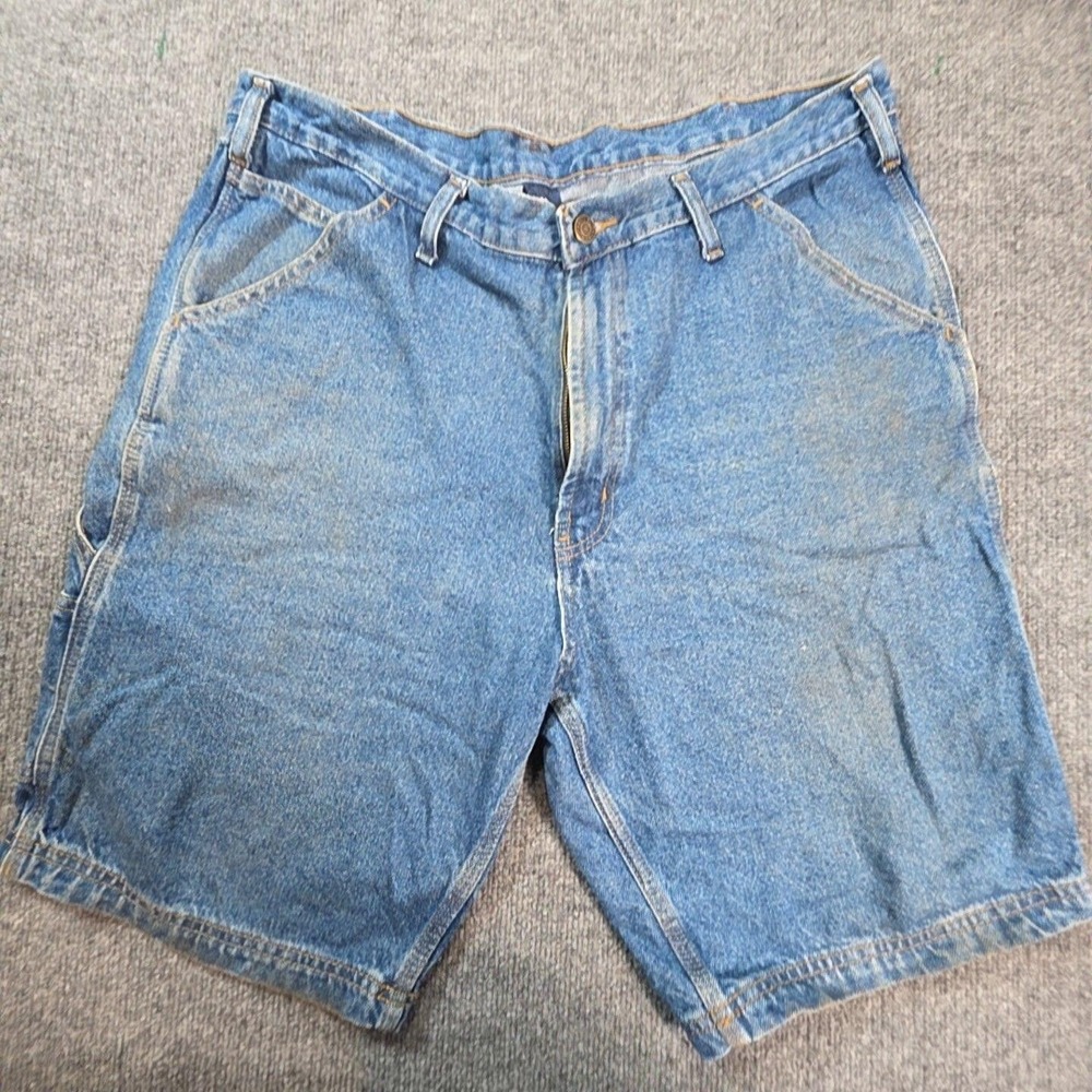 Levis Cargo Shorts Mens 36 Blue Medium Wash Denim Relaxed Fit Workwear Summer